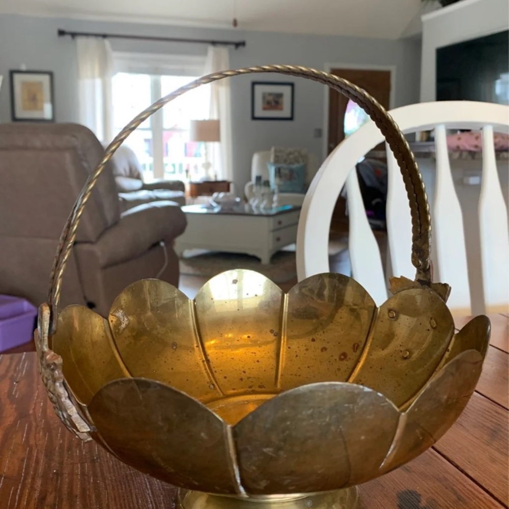 Vintage Brass Basket!!!